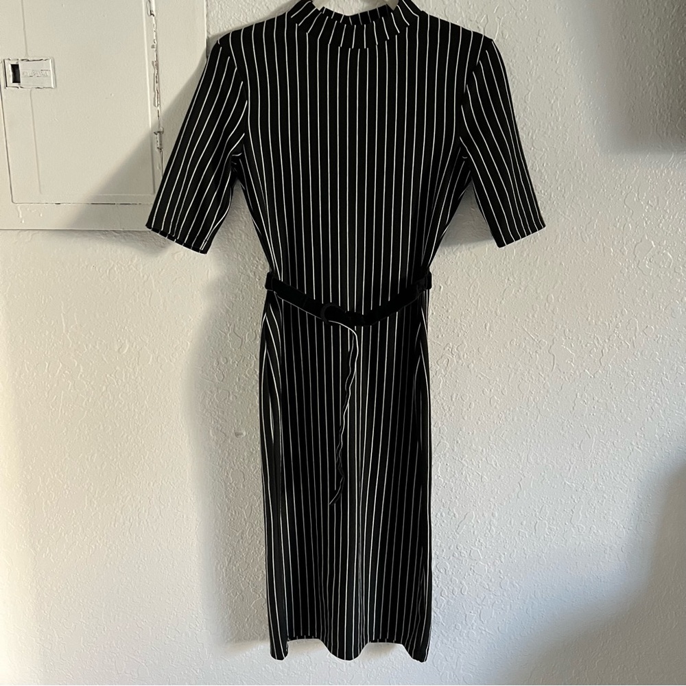 Striped Belted Dress